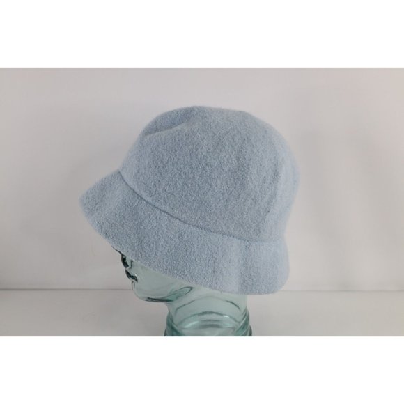 Vintage J Crew Blank Wool Knit Boonie Bucket Sun Hat Light Blue Womens One Size